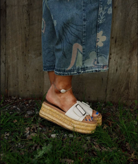 Raffia Waves Platform Sandals