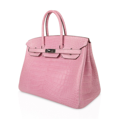 Bright Bubblegum Pink Scale Embossed Roomy Structured Hand Tote With Cool Silvery Twist Lock Hardware, Matching Suspended Padlock Charm And Base Protective Metal Studs