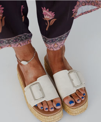 Raffia Waves Platform Sandals