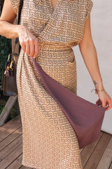 Effortlessly Chic: The Neutral Geo-Print Dress