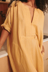 Effortless Summer Glow: The Yellow Kaftan Dress