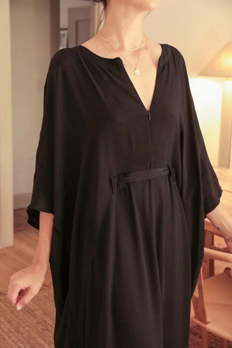 Flowy & Free: The Ultimate Black Kaftan Dress